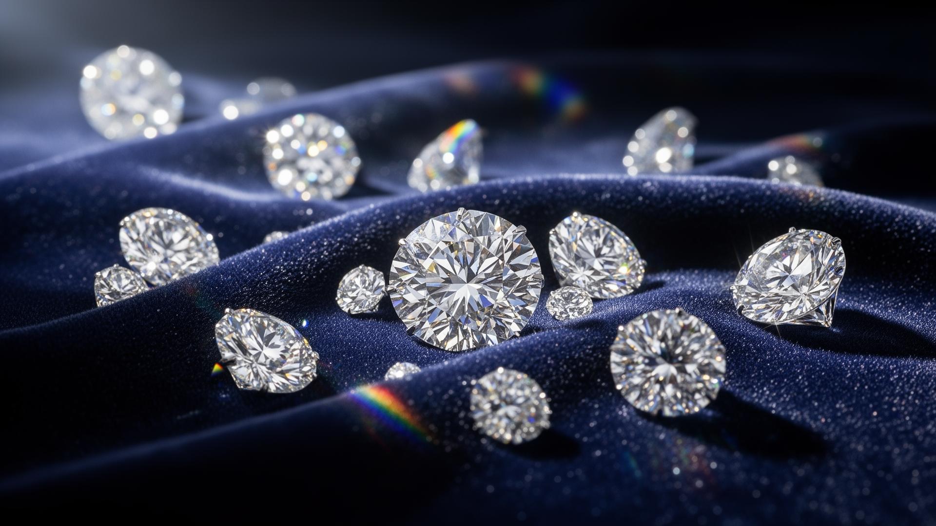 Diamond ring and jewellery on a soft background